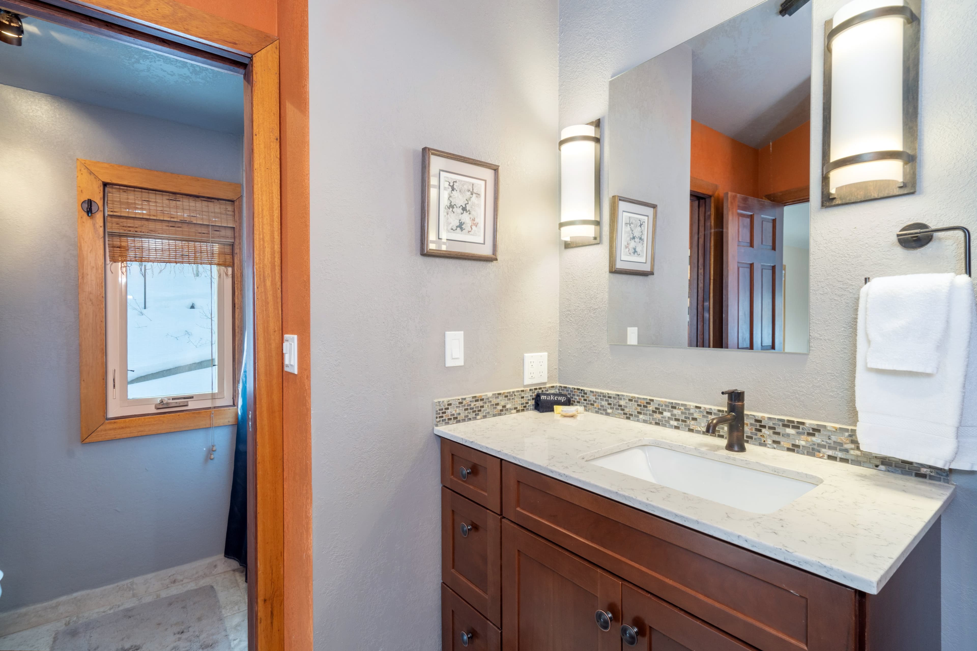 A sink in the bathroom