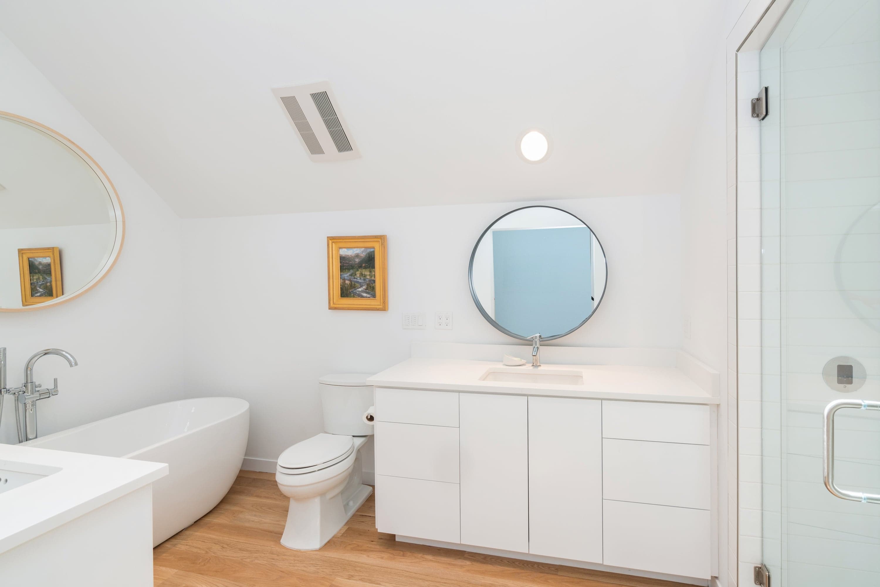 Full Bathroom with Soaking Tub and Separate Walk-in Shower