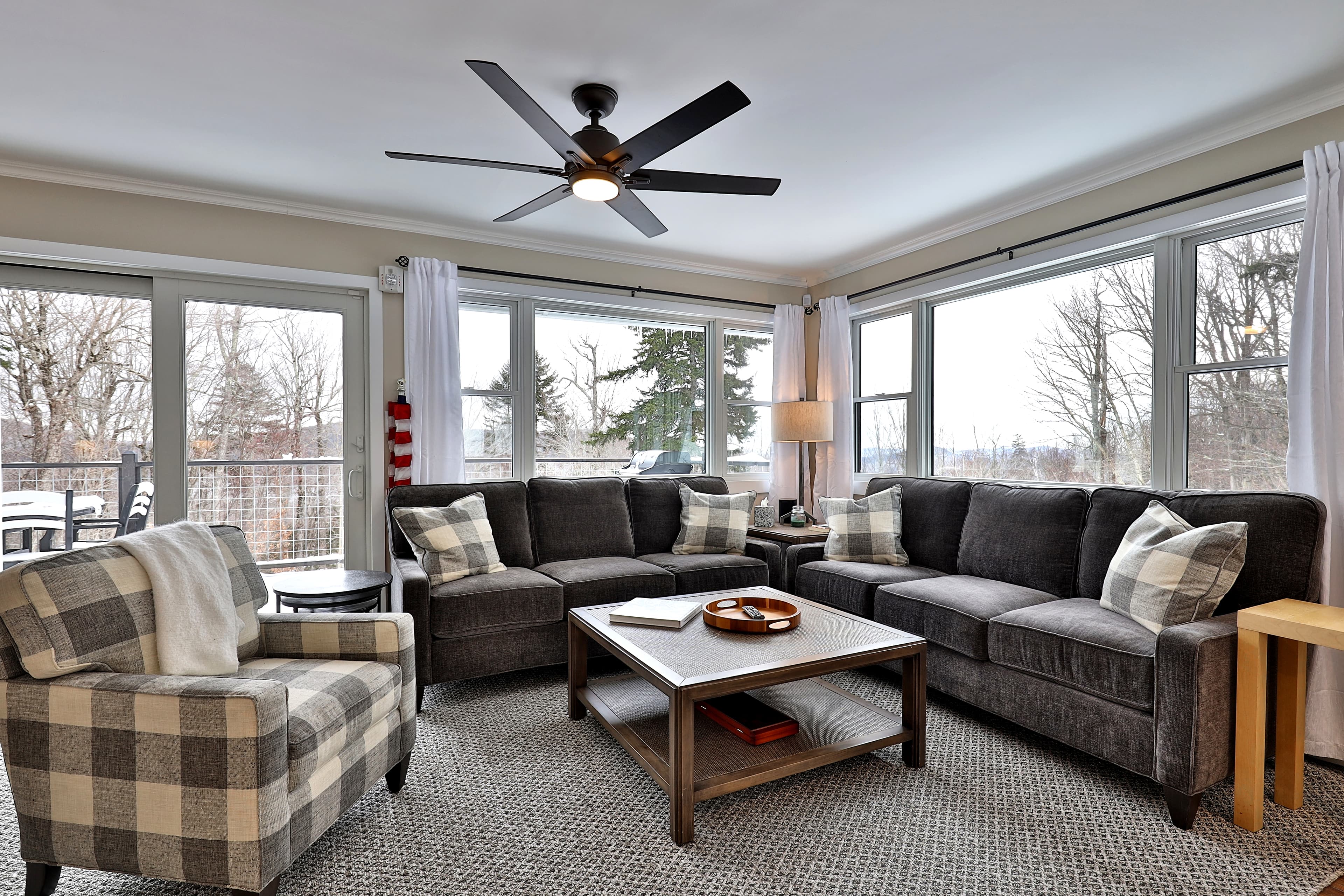 Upstairs living area for all of your family and friends to sit back and relax.  Lots great views to enhance your stay