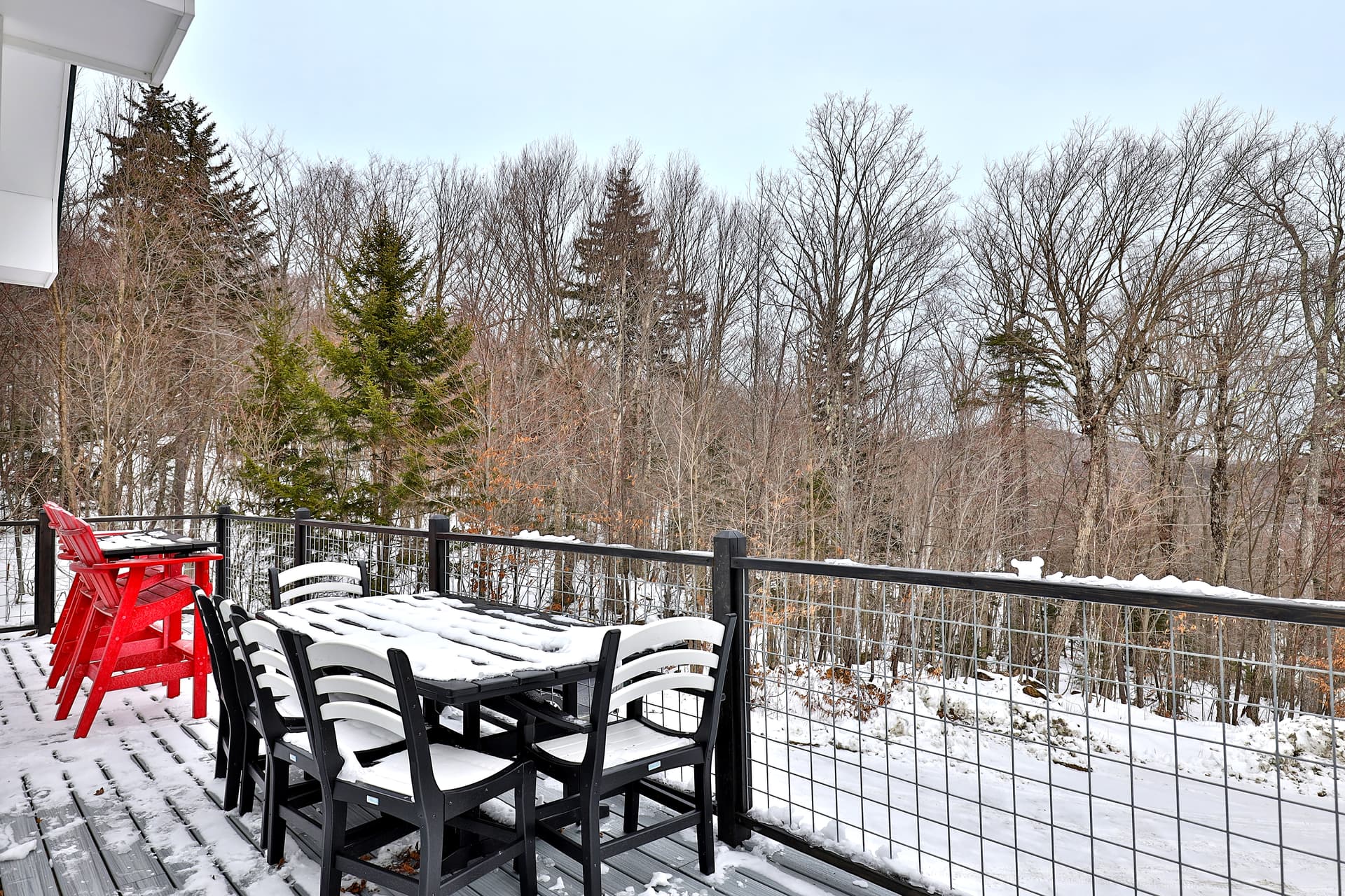 Sit outside and breathe in fresh mountain air no matter what season you stay with us.
