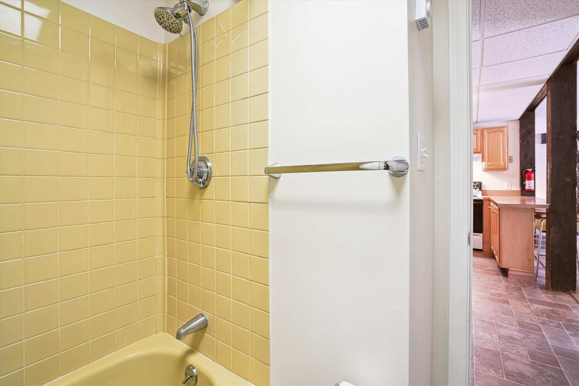 Hand held shower head.