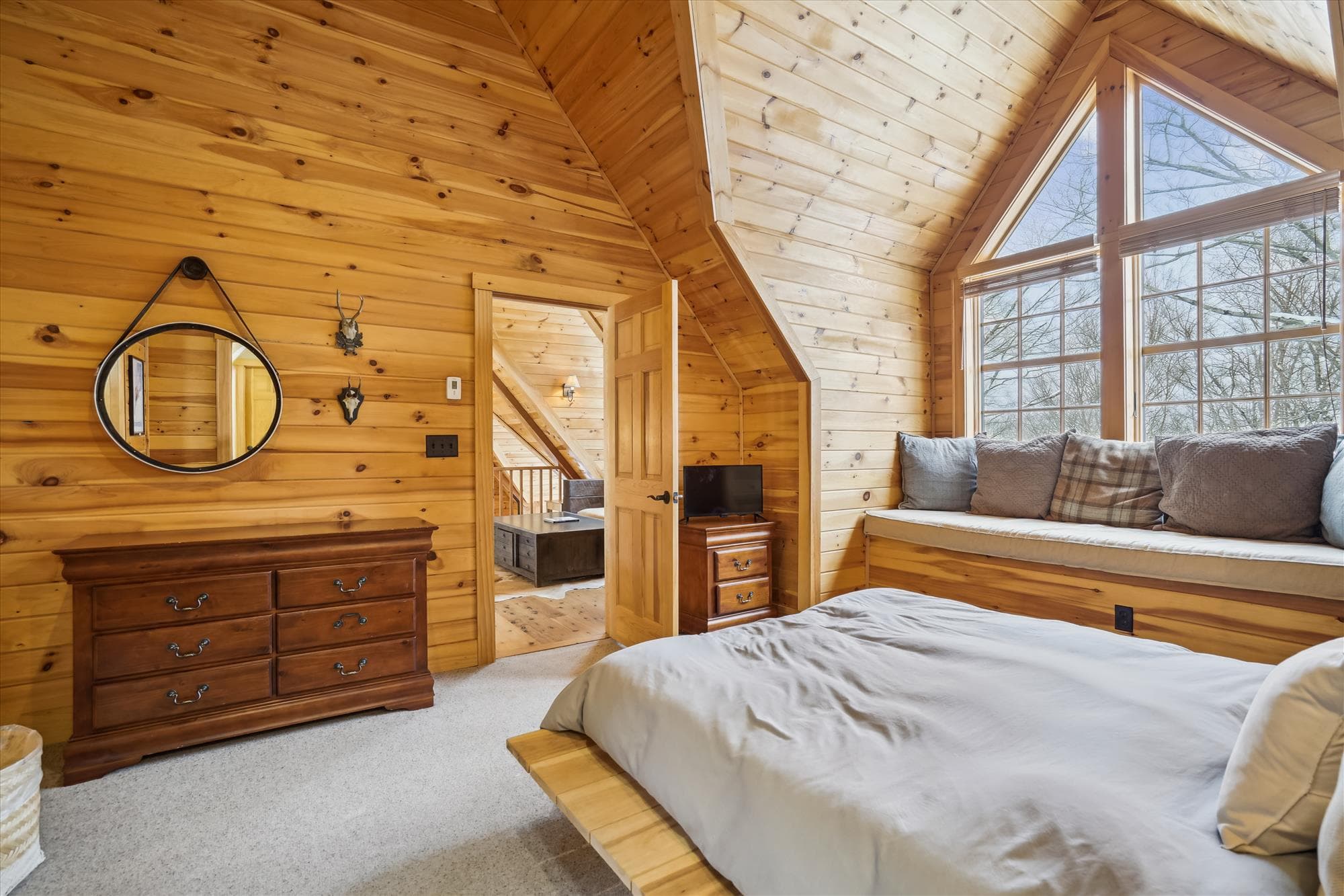 Lots of natural light in this bedroom.