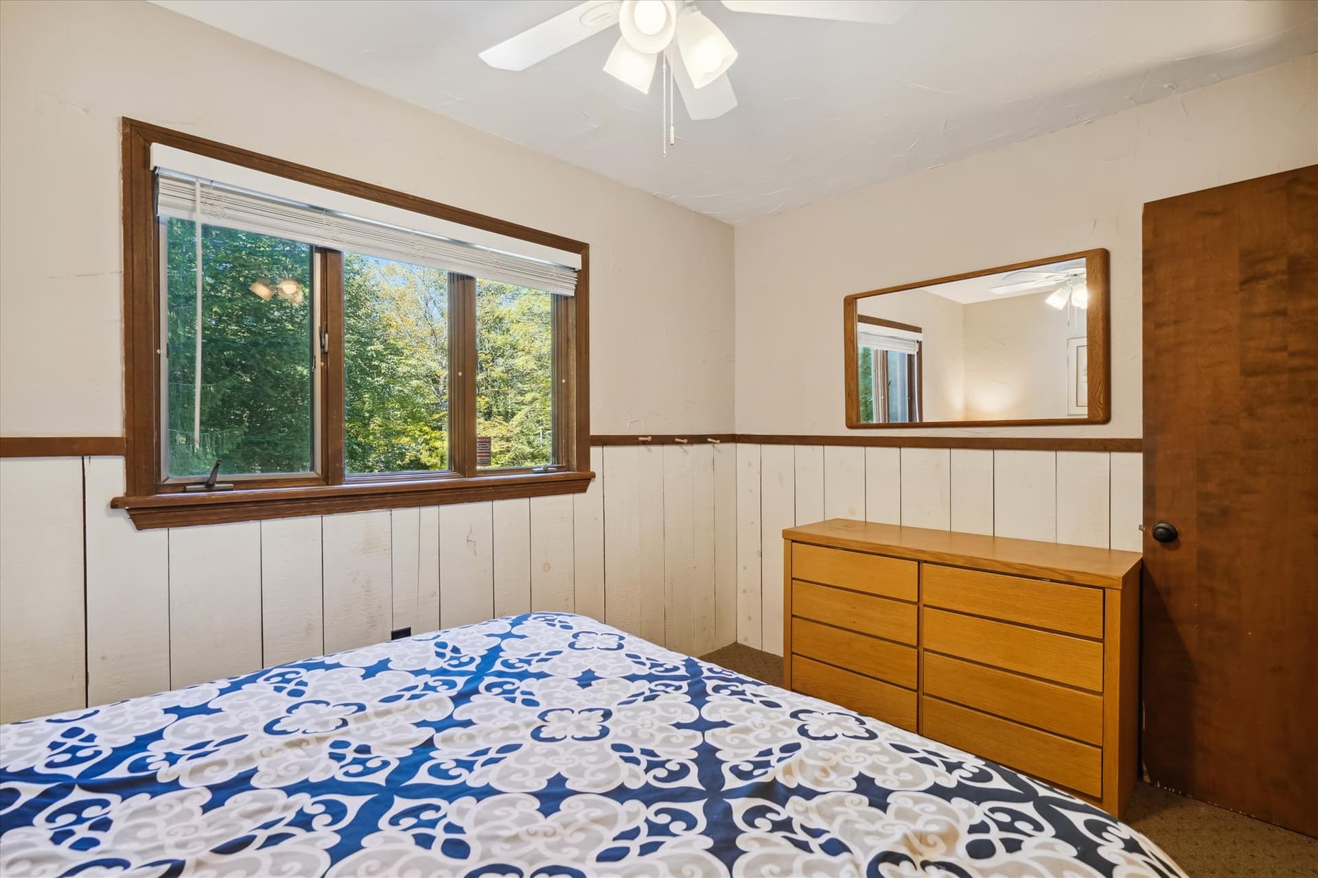 Lots of natural light in this bedroom.
