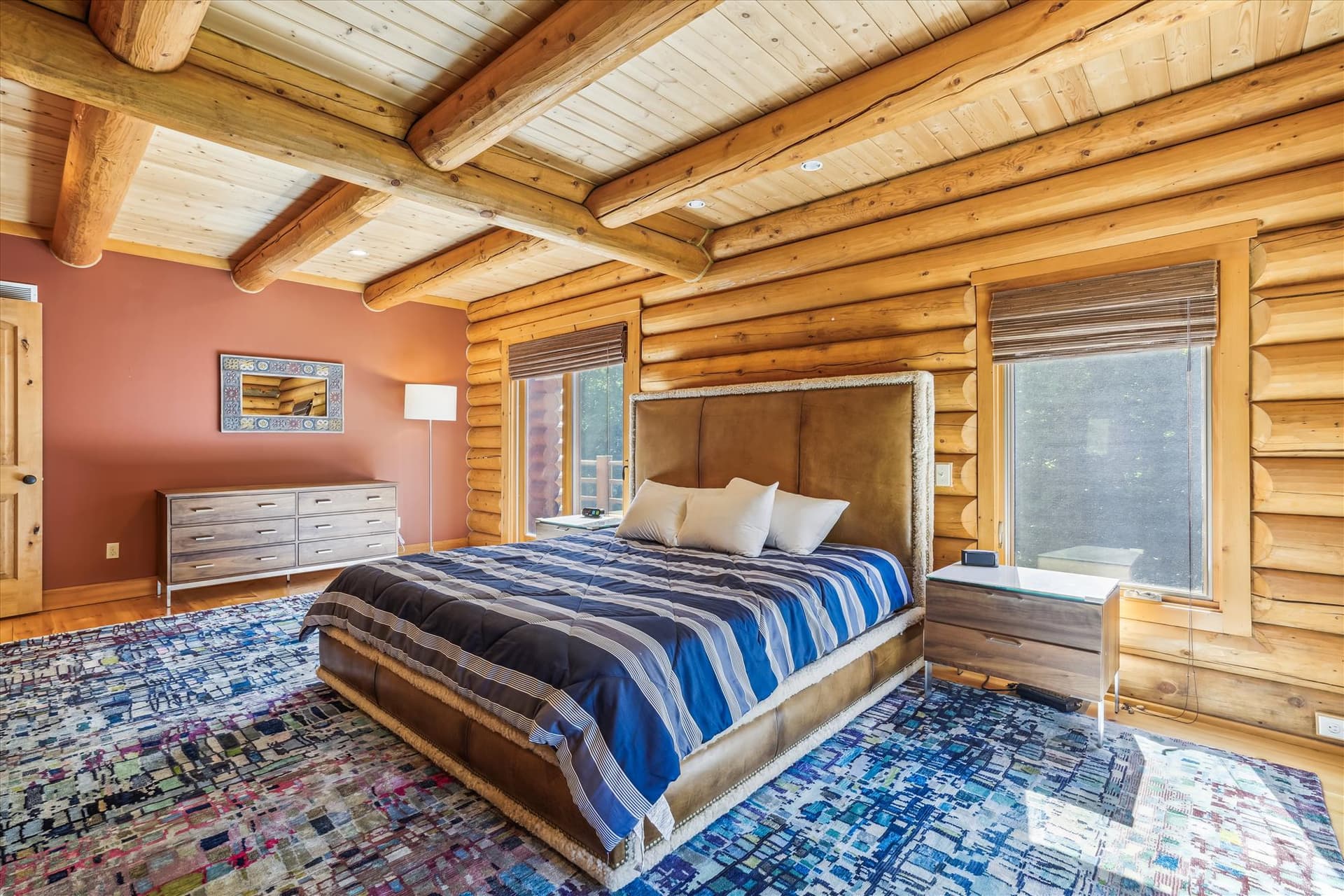Open spacious bedroom.