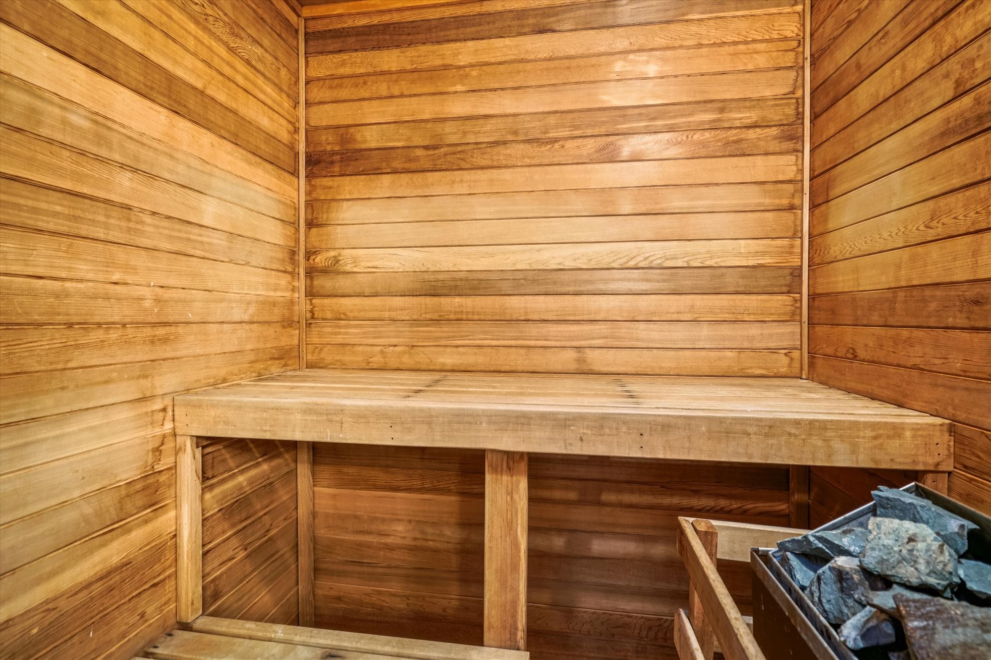 Enjoy the private wood sauna, perfect for relaxing after a day of skiing or exploring Killington.
