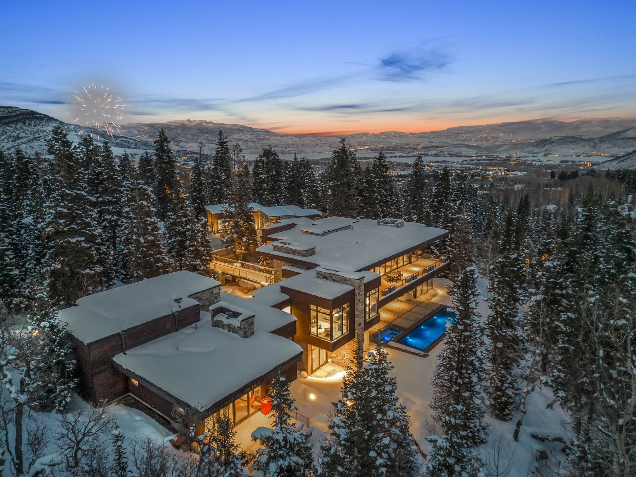 A White Pine Canyon Ranch luxury Park City vacation rental with stunning city and mountain views.