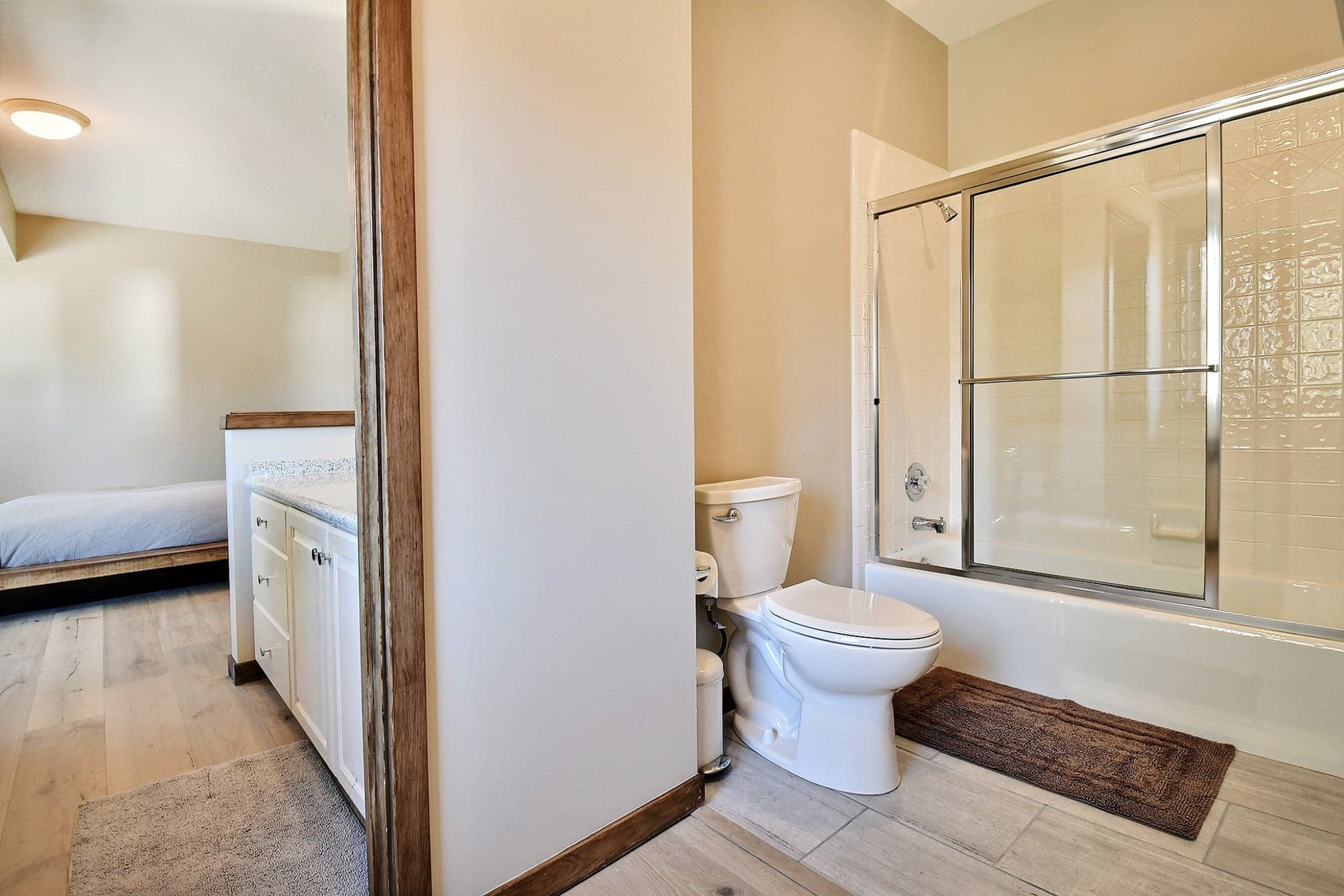 Guest Suite III Private vanity and Shared Bath.