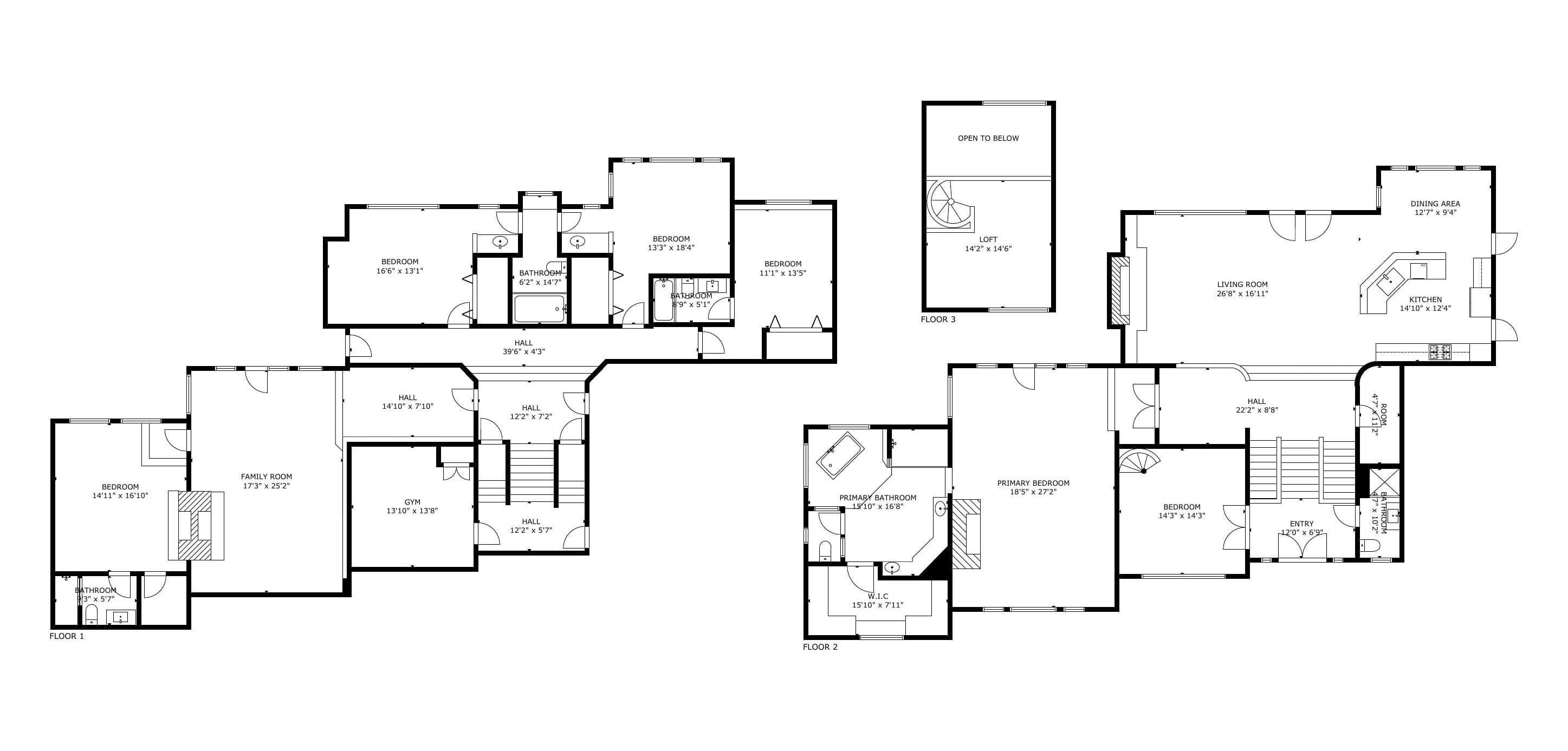 Floor plans for all floors