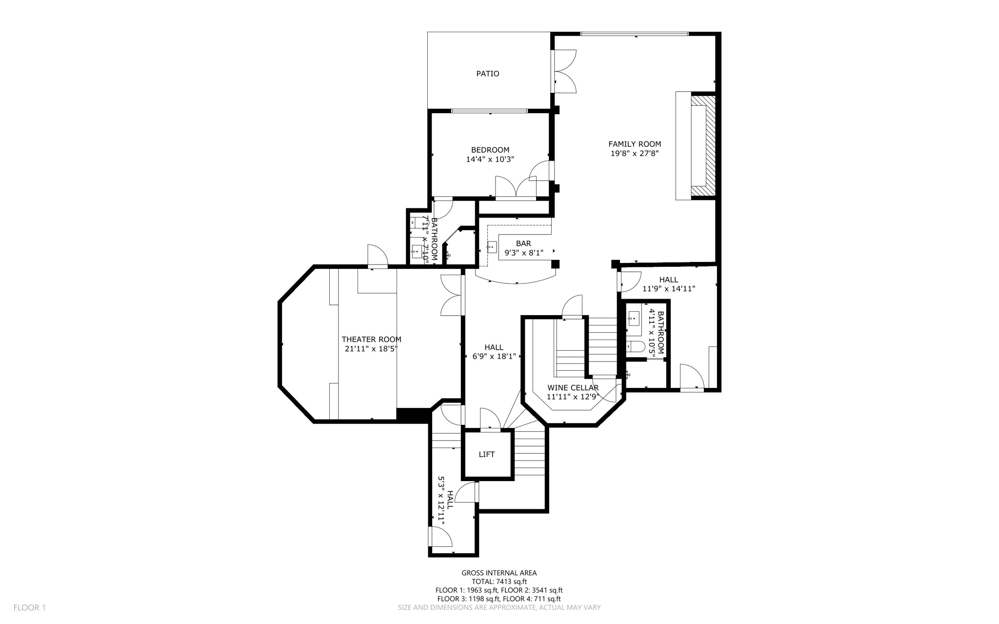 floor plan for bottom floor