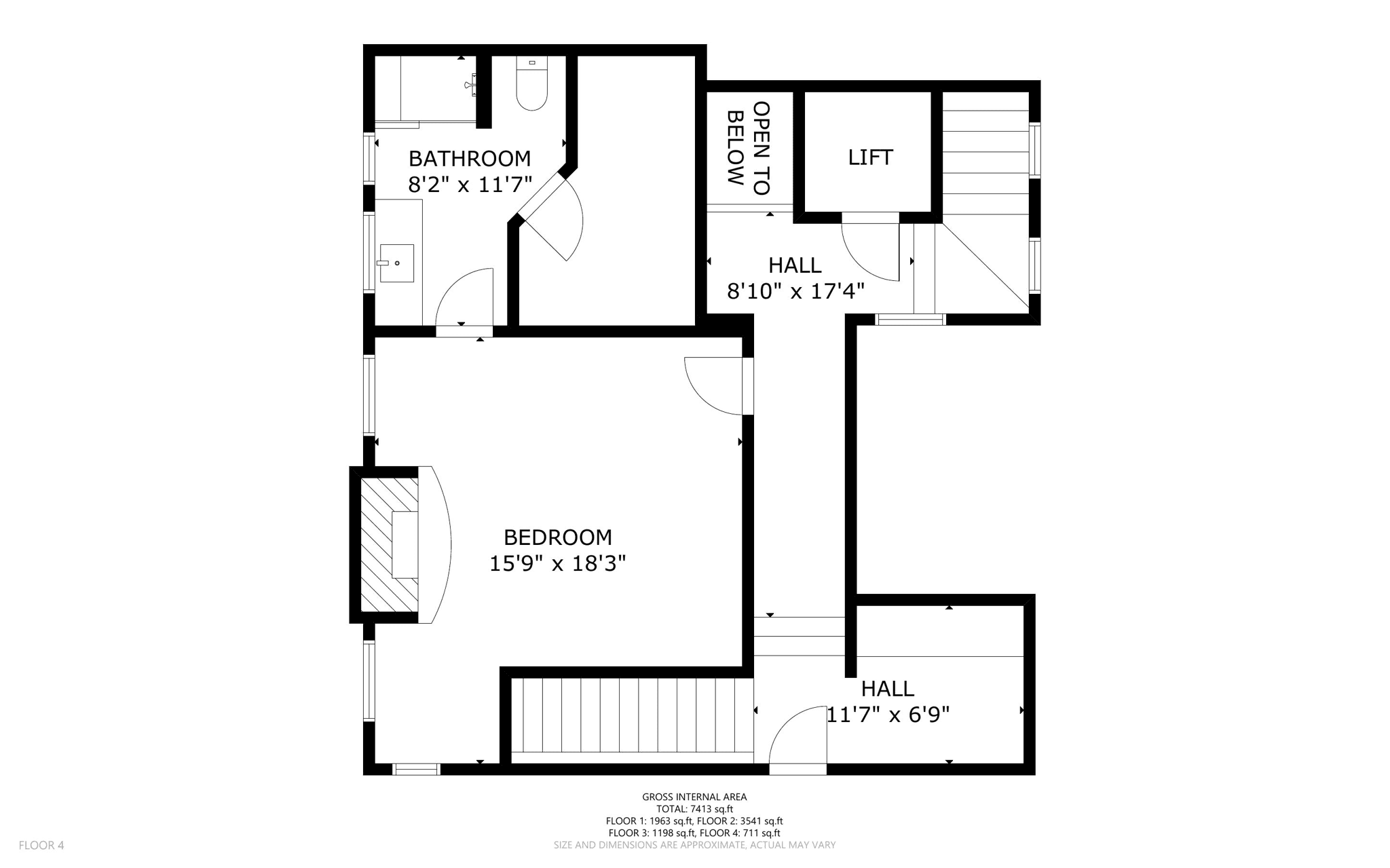 Floor plan for fourth floor