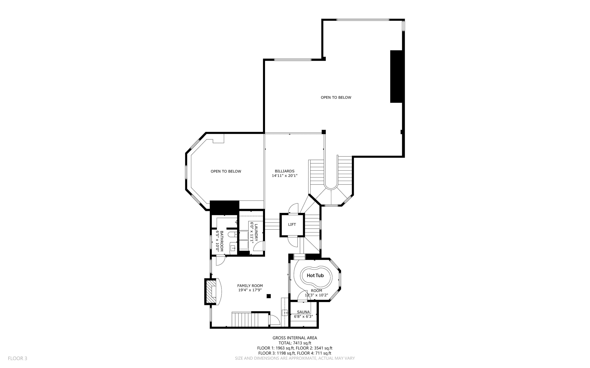 Floor plan for third floor