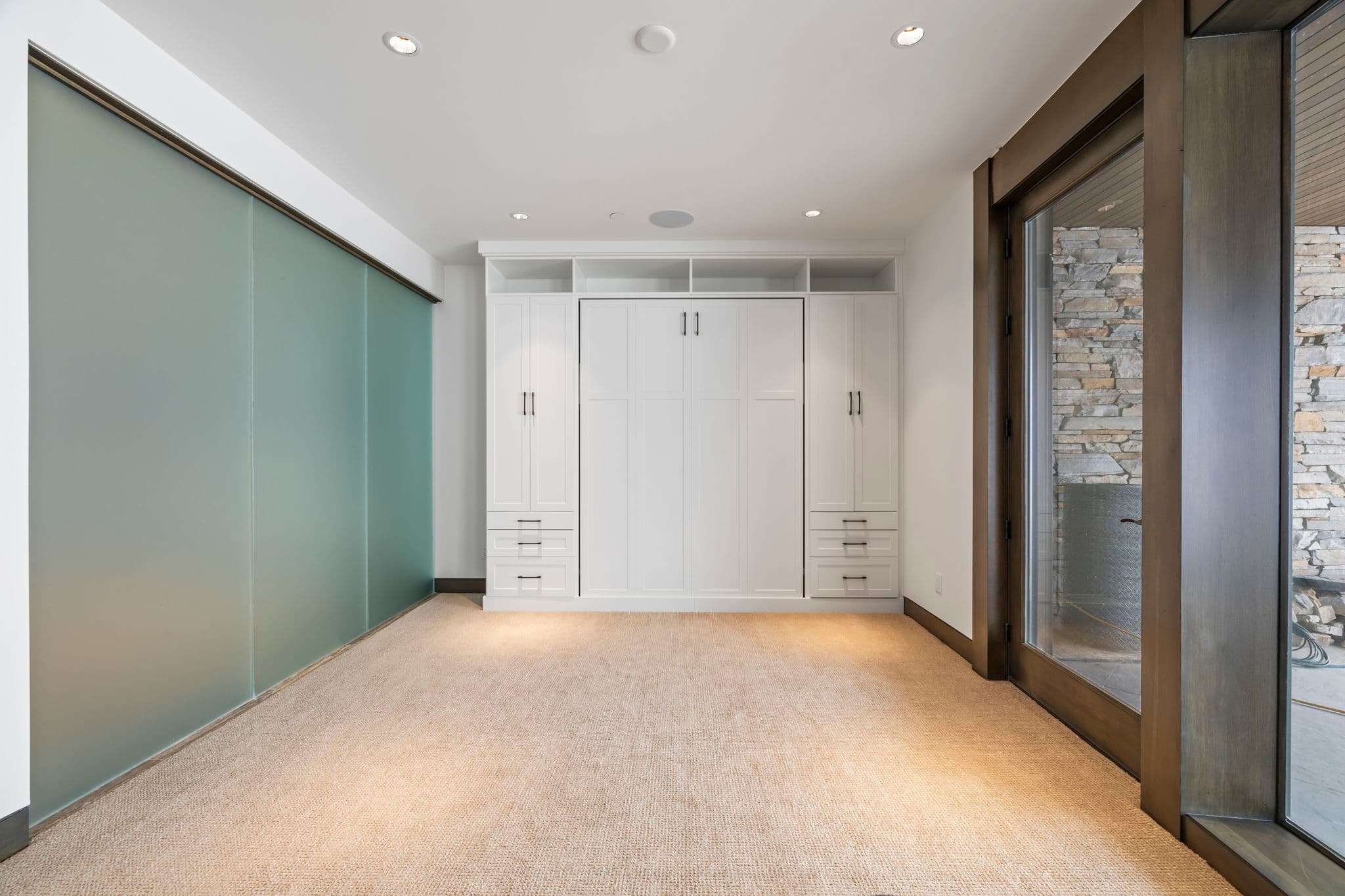 A large closet with storage space.