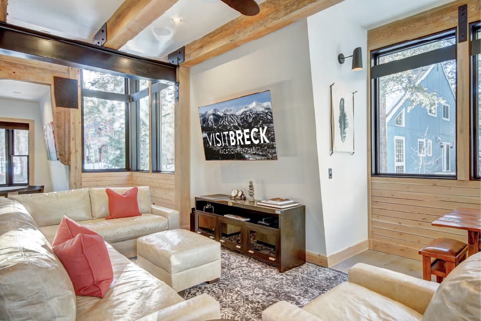 Additional view of living area and open kitchen on main level - Arrow Darrow Breckenridge Vacation Rental
