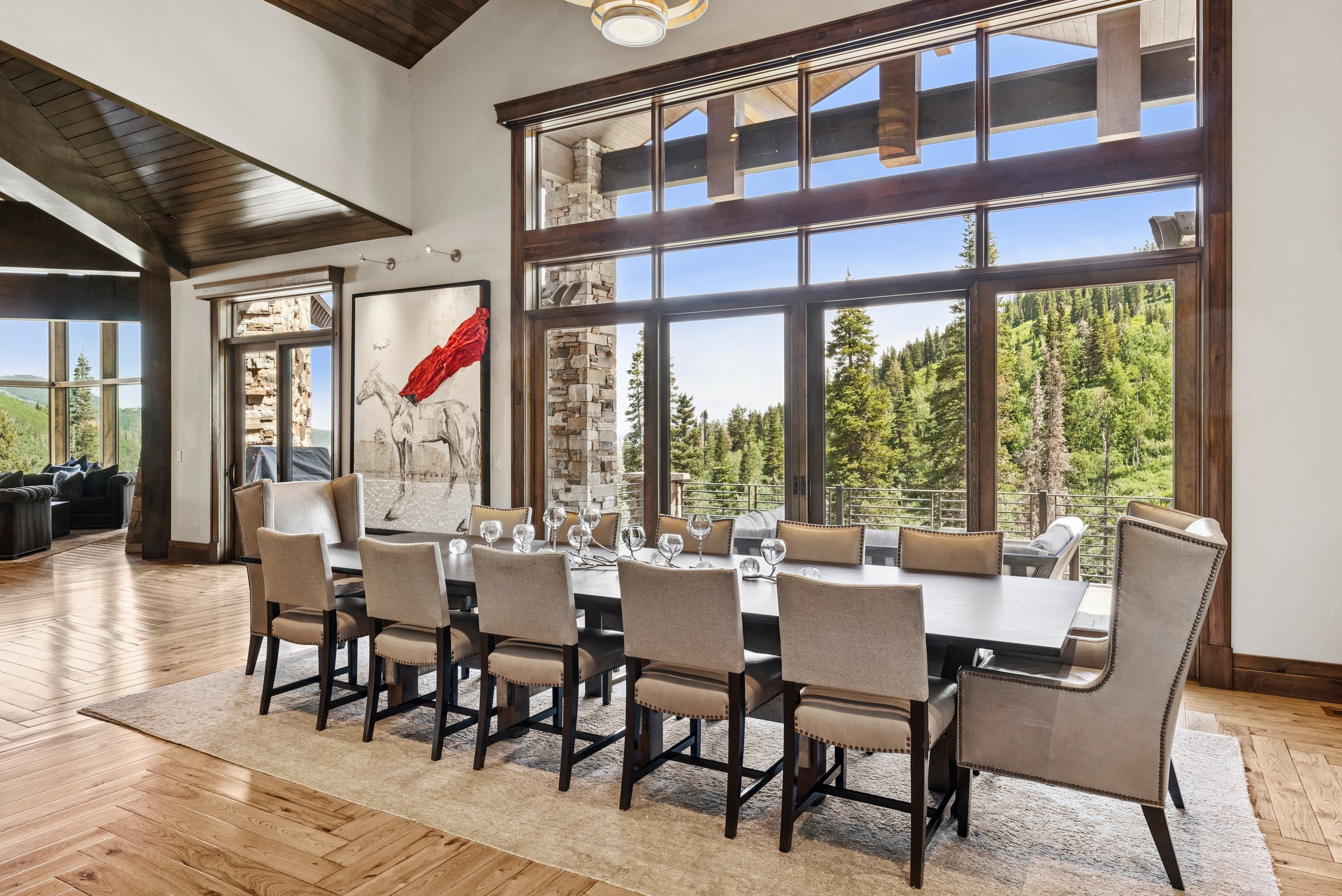 large dining room table with seating for 12