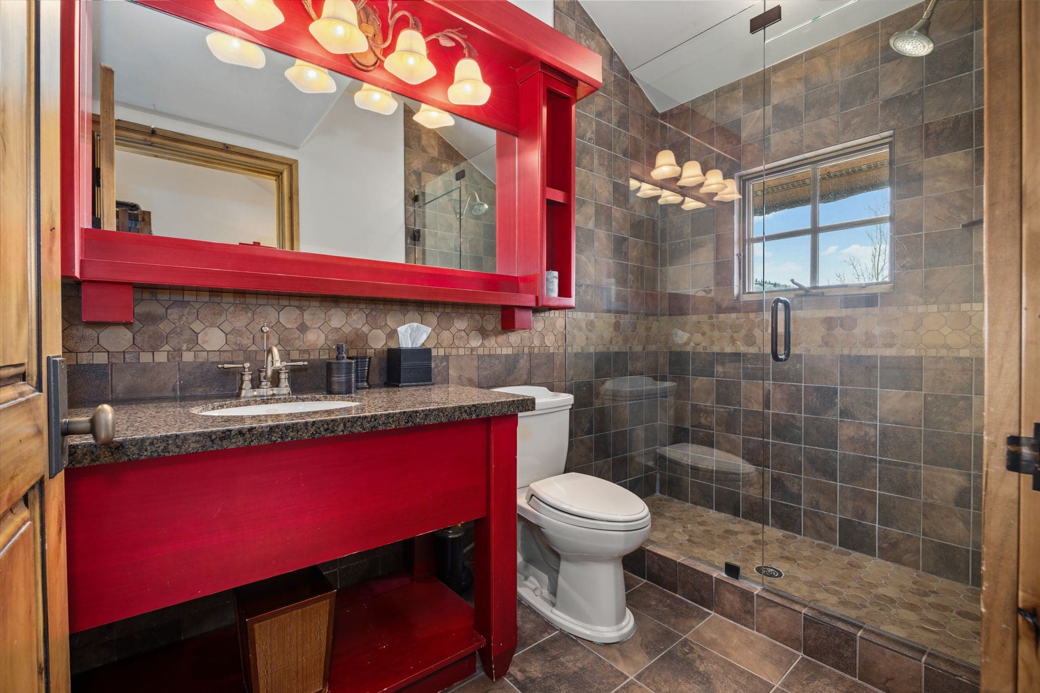 bunk suite bathroom with large shower