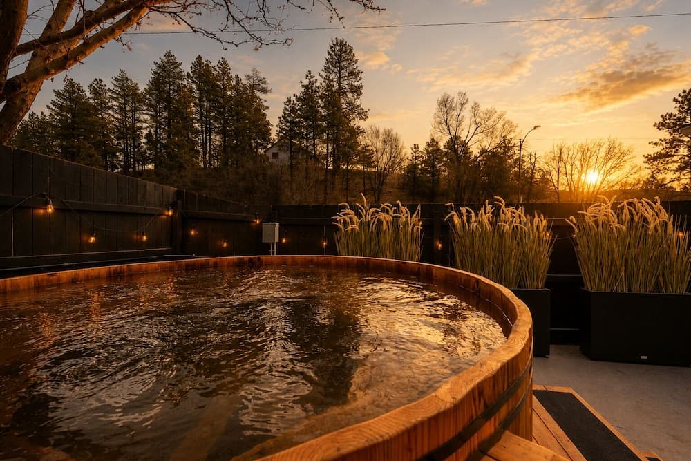 Outdoor spa tub