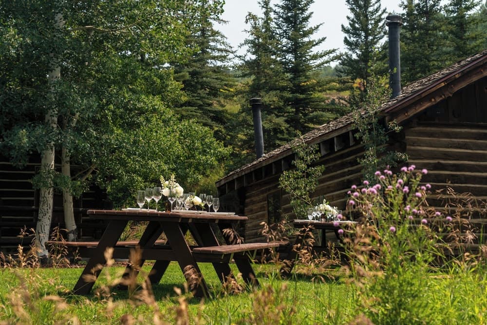 Outdoor wedding area