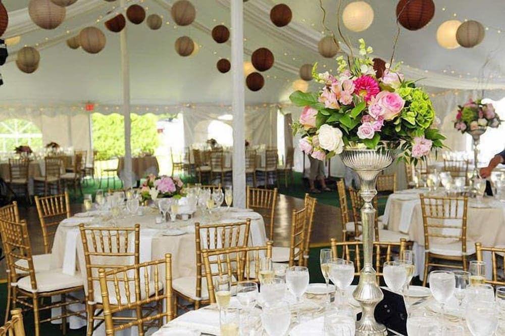 Outdoor banquet area