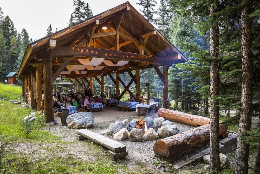 Outdoor banquet area