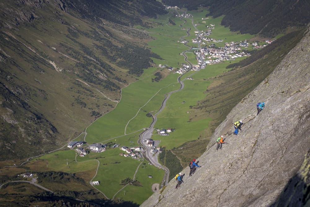 Outdoor rock climbing