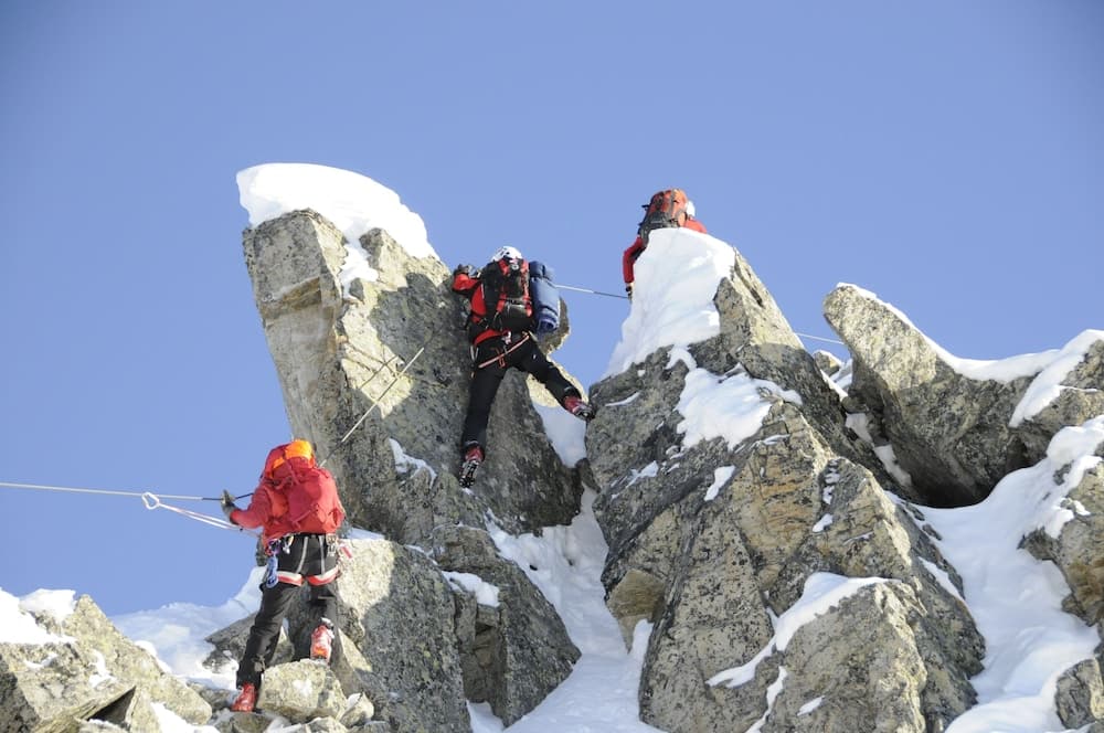 Outdoor rock climbing