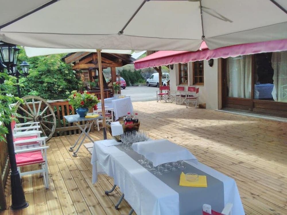 Outdoor banquet area