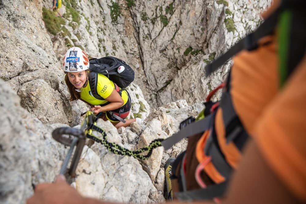 Outdoor rock climbing