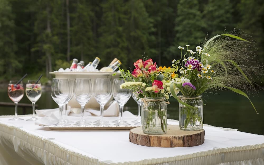 Outdoor banquet area