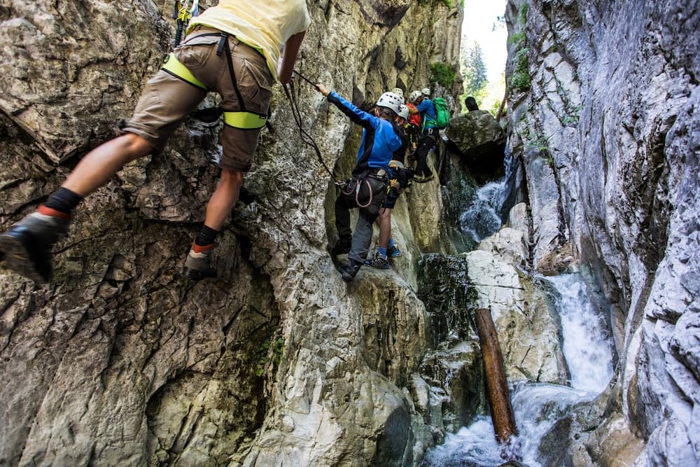 Outdoor rock climbing