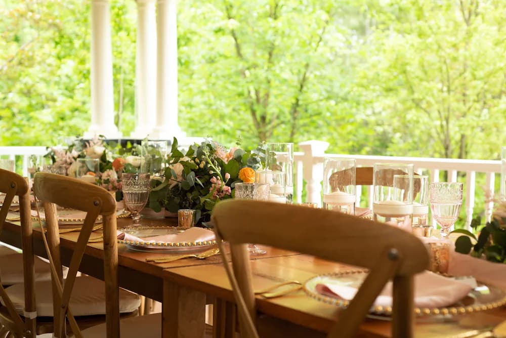 Outdoor wedding area