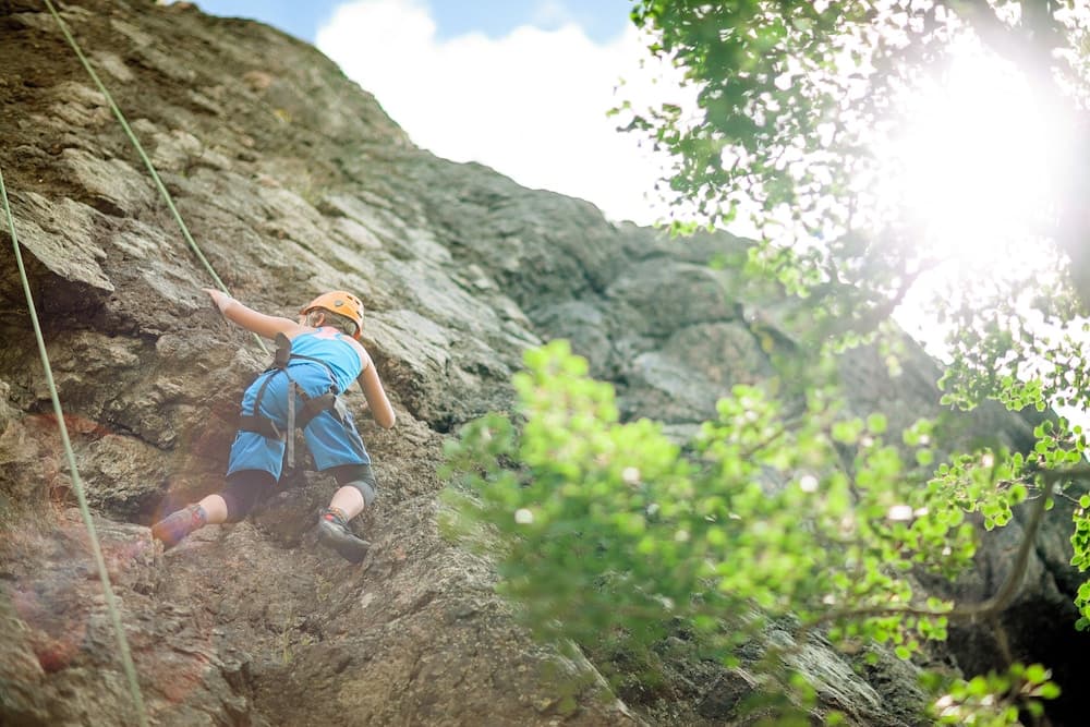 Outdoor rock climbing