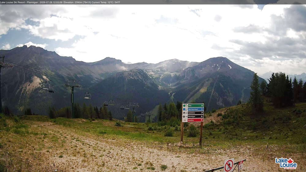 Lake Louise Mountain Top of Ptarmigan Cam