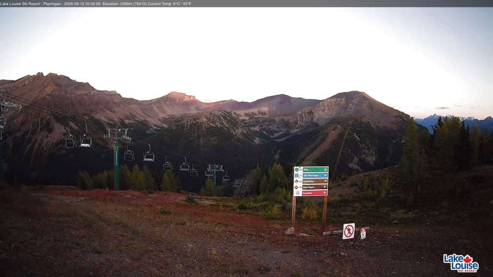 Lake Louise Mountain Top of Ptarmigan Cam
