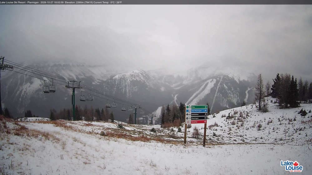 Lake Louise Mountain Top of Ptarmigan Cam