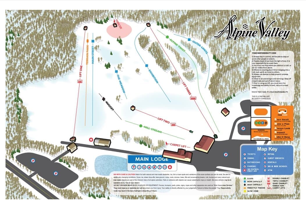 Alpine Valley, OH Trail Map